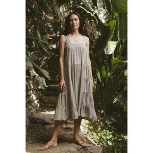 Natalie Martin Striped Tiered Jasmine Midi Dress